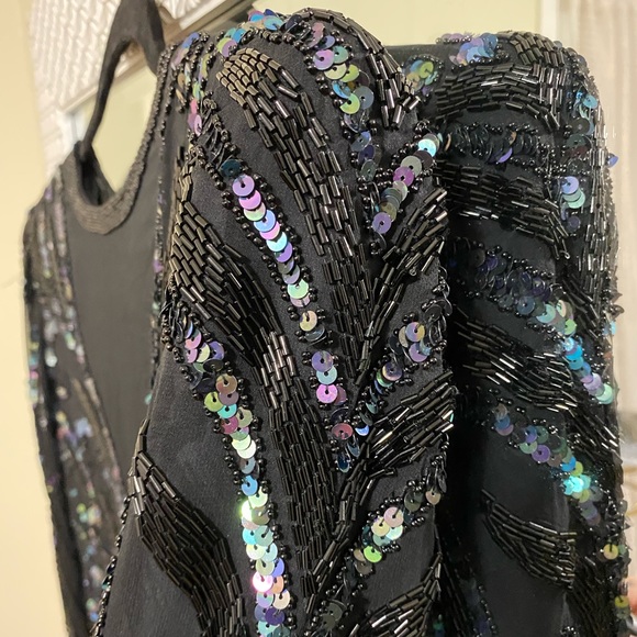 Vintage Silk Hand-beaded Cocktail Dress - Picture 6 of 8